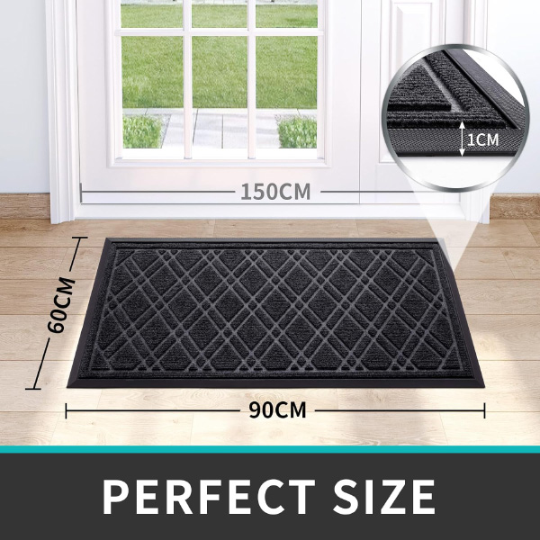 Dirt Trapper Non-Slip Rubber Backing Waterproof Entrance Rug Doormat for Outdoor and Indoor