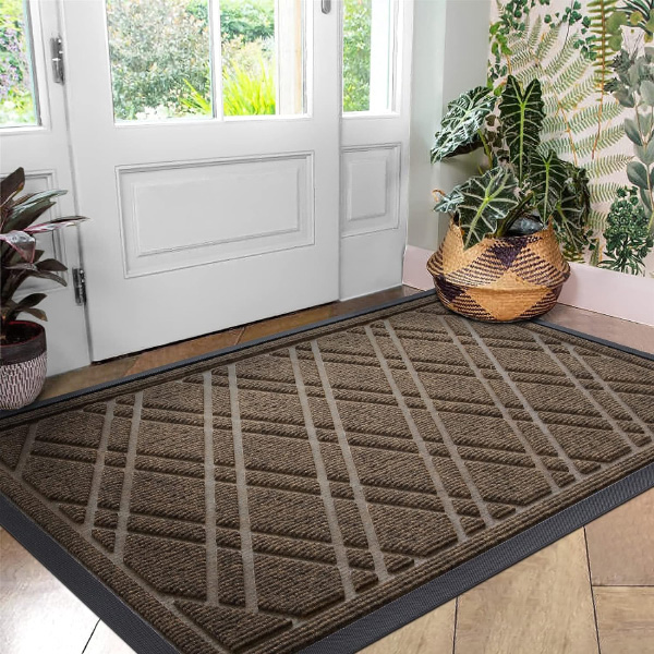 Dirt Trapper Non-Slip Rubber Backing Waterproof Entrance Rug Doormat for Outdoor and Indoor