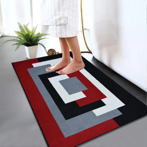 Illusion Non Slip Bath Mat Water Absorbent Toilet Pedestal Mats Small Large Bathroom Rug