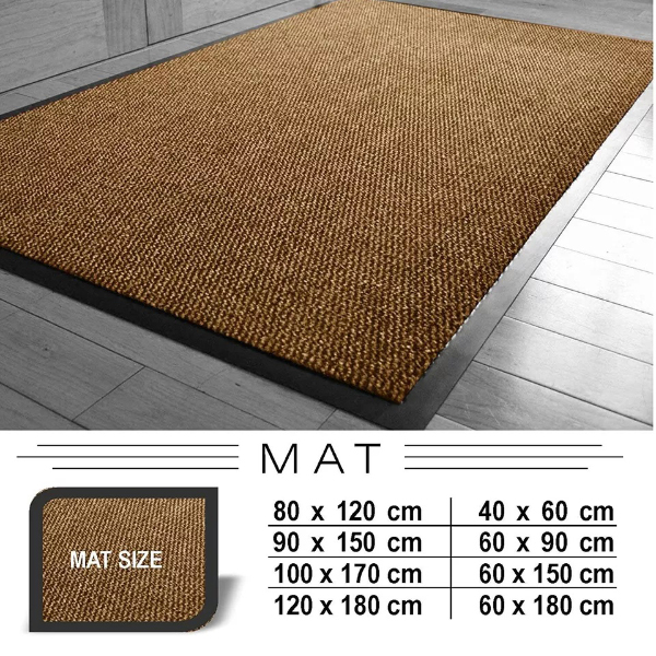 Large Small Heavy Duty Anti Slip Rubber Barrier Mat Rugs Back Door Hall Kitchen