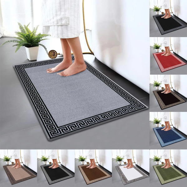 Non Slip Bath Mat Water Absorbent Toilet Pedestal Mats Small Large Bathroom Rug