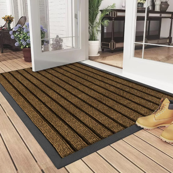 Non Slip Rubber Door Mat Indoor Outdoor Heavy Duty Washable Rug Dirt Trapper Mat