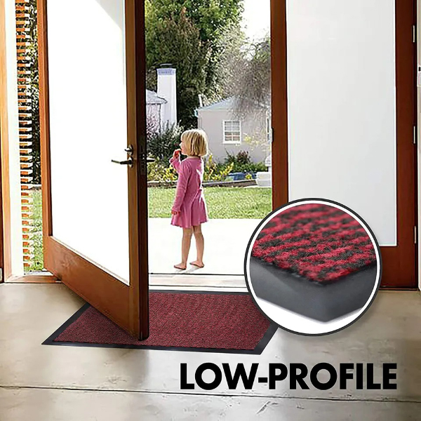 Red Black Heavy Duty Barrier Mats Non Slip Rubber Mat Hard Wearing Indoor And Outdoor